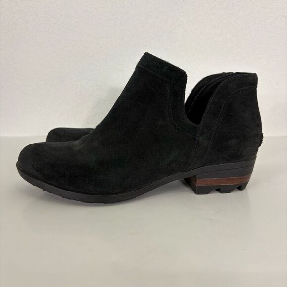 Sorel Women's Black Suede Lolla Cut Out Booties Size 10.5 - Picture 1 of 10